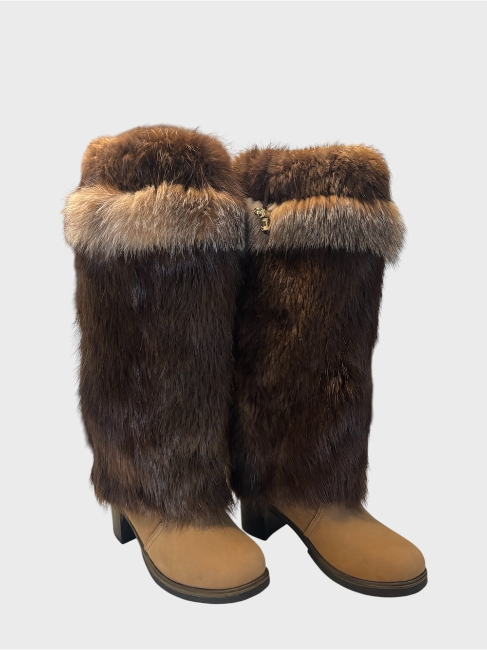 Women's Upcycled Beaver Fur- Leg Warmers.